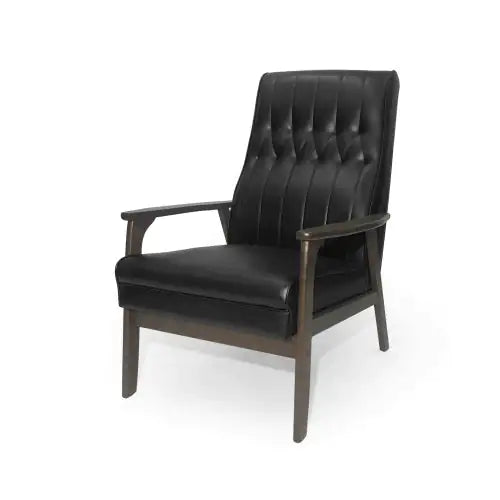 Mid-Century Faux Leather Upholstered Chair - Kia Day Design