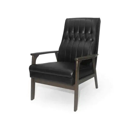 Mid-Century Faux Leather Upholstered Chair - Kia Day Design