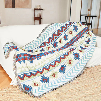 Bohemian Sofa Blanket - Premium Cotton Throw (In Stock) Kia Day Design