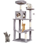 VEVOR Large Cat House with Hang Ball Cat Furniture Activity Center Light Grey - n a - cat tree