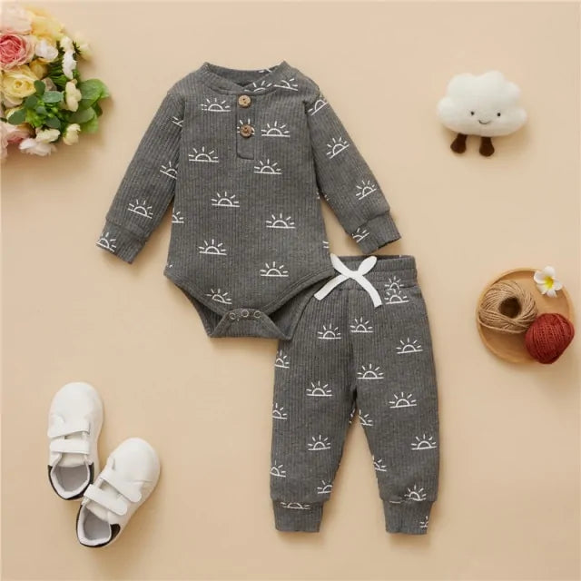 Newborn Baby Bodysuits + Elastic Pants