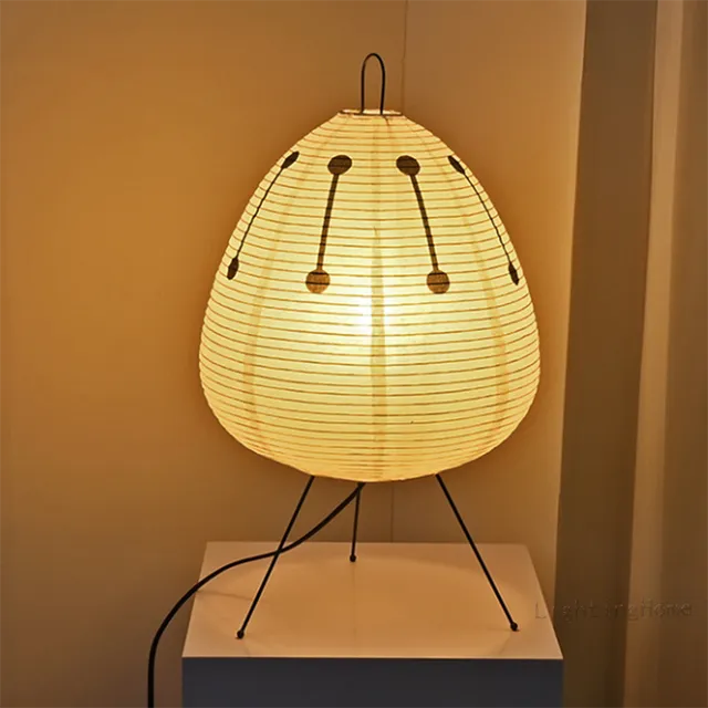 Japanese Akari Wabi-Sabi Table Lamp - Flower Print Lamp UK Plug - Lighting