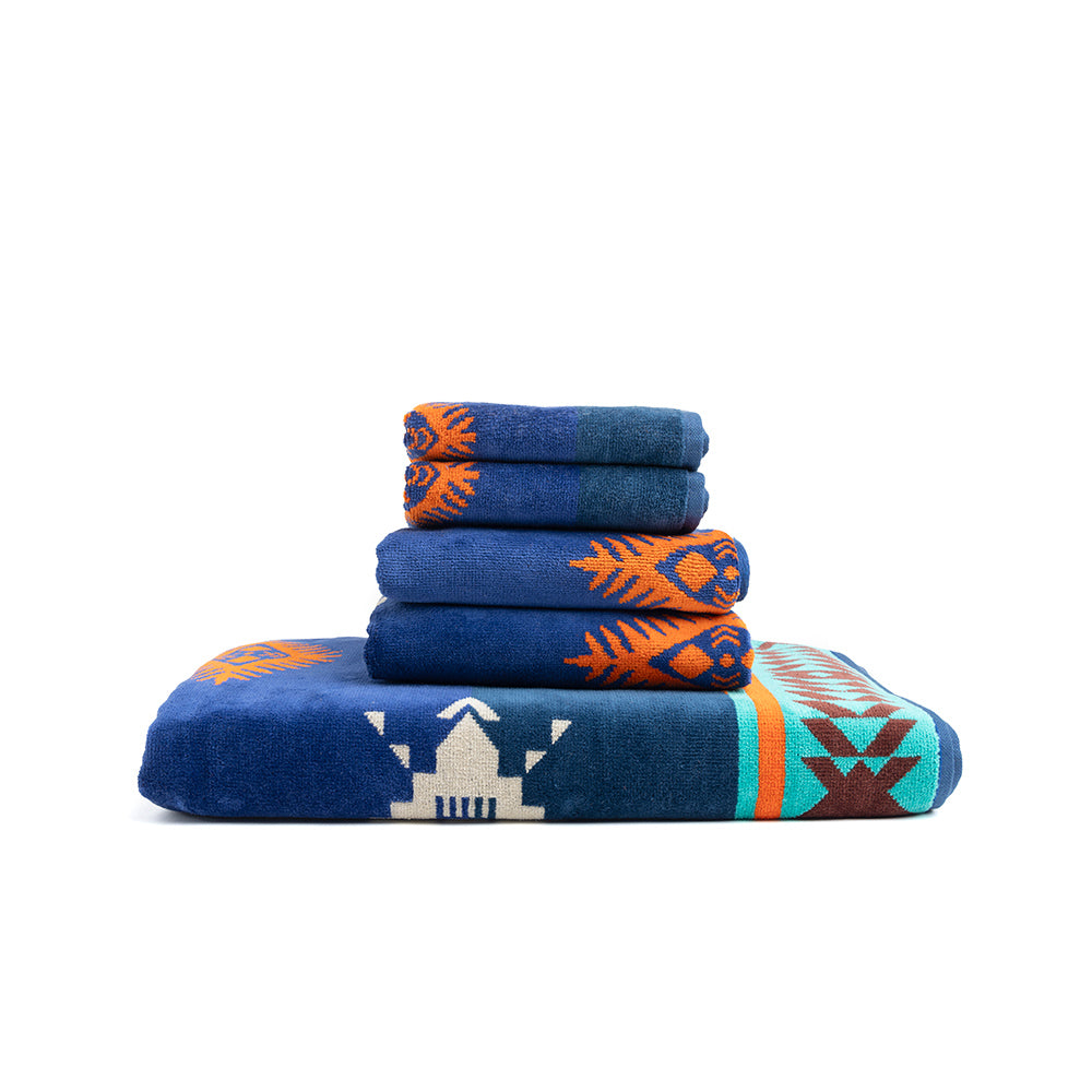 Tribal Rain Towel - SET OF 5 - 1 BT 2 FT 2 HT - Home & Living