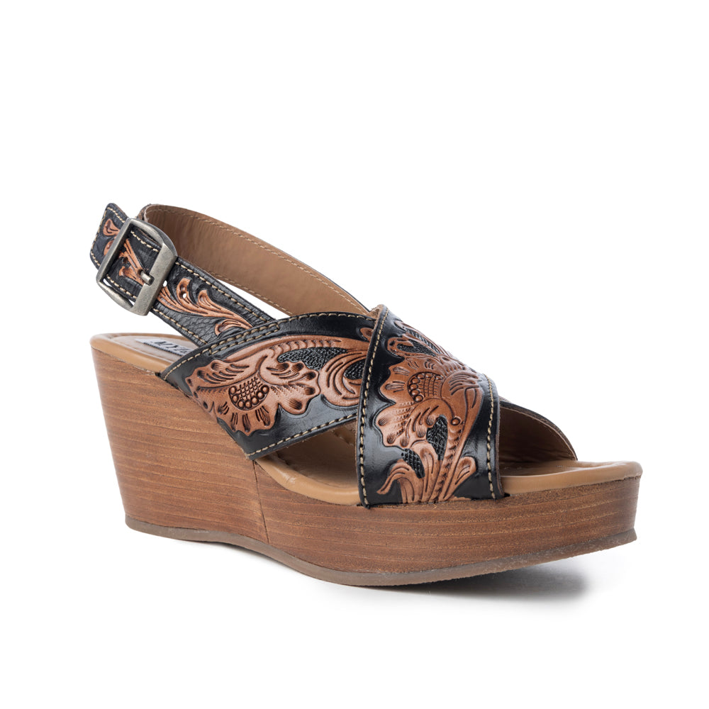 Flower Ridge Hand-Tooled Sandals- Myra USA- {{Product type}}