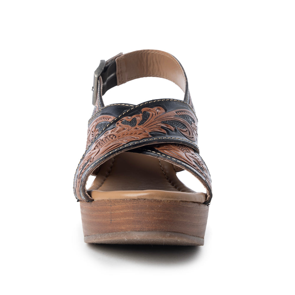 Flower Ridge Hand-Tooled Sandals- Myra USA- {{Product type}}