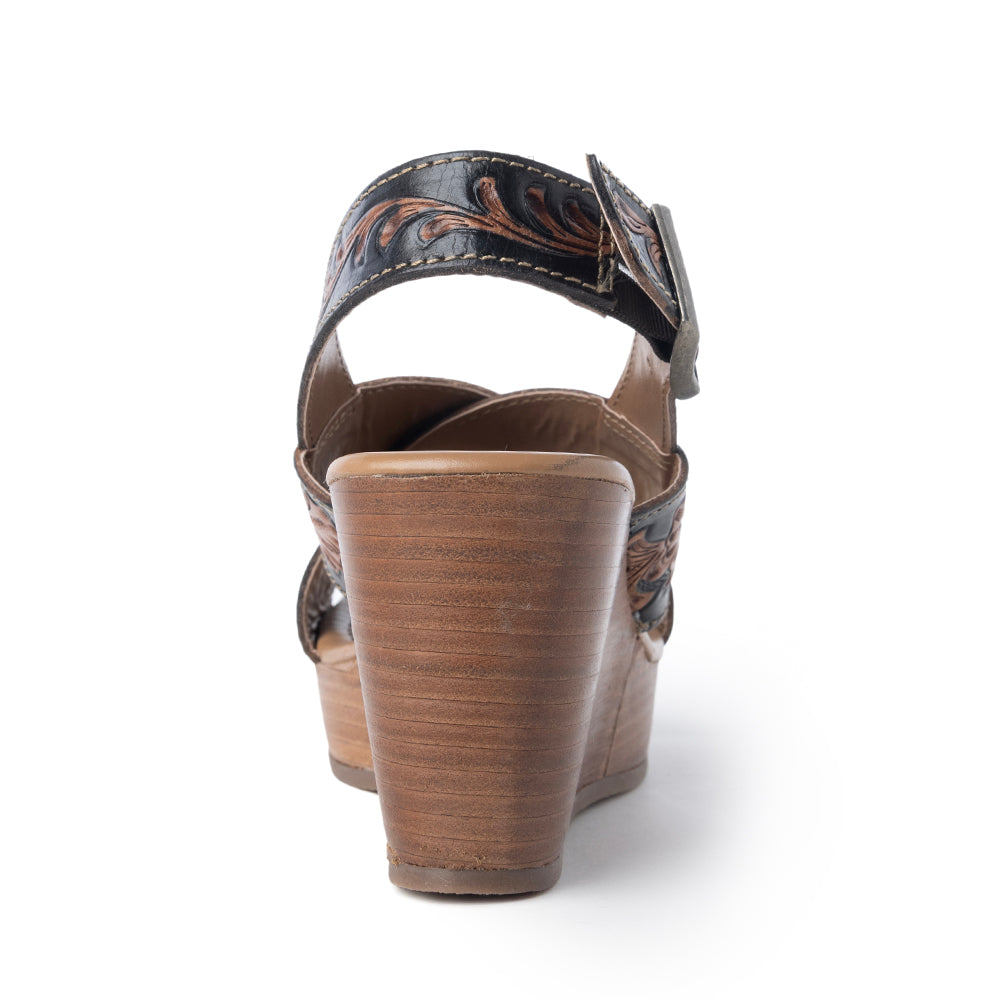 Flower Ridge Hand-Tooled Sandals- Myra USA- {{Product type}}