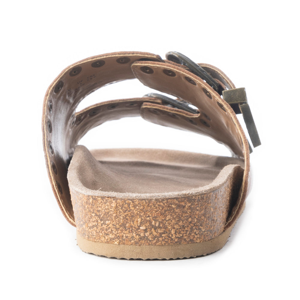 Myra Great Sonora Sunset Studded Leather Sandals for Women – Cork Sole, Antique Brass Dual Buckles for All-Day Comfort- Myra USA- {{Product type}}