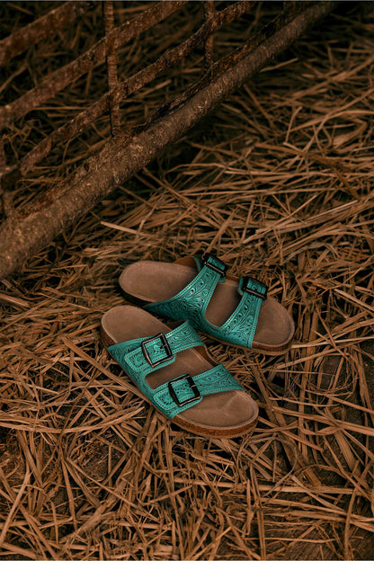 Wildlfower Wanderer Sandals In Turquoise- Myra USA- {{Product type}}