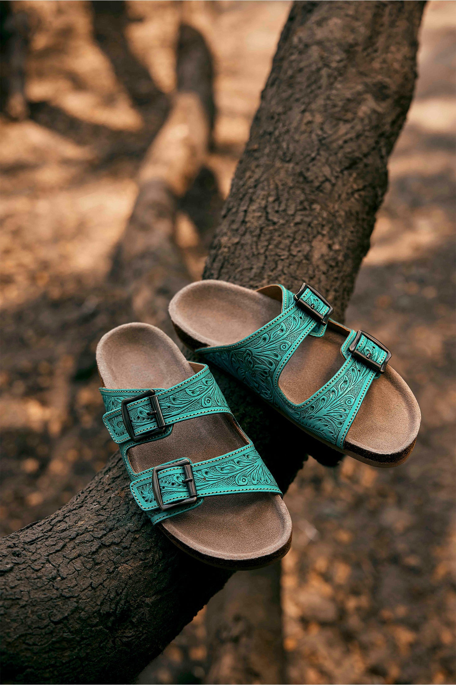 Wildlfower Wanderer Sandals In Turquoise- Myra USA- {{Product type}}