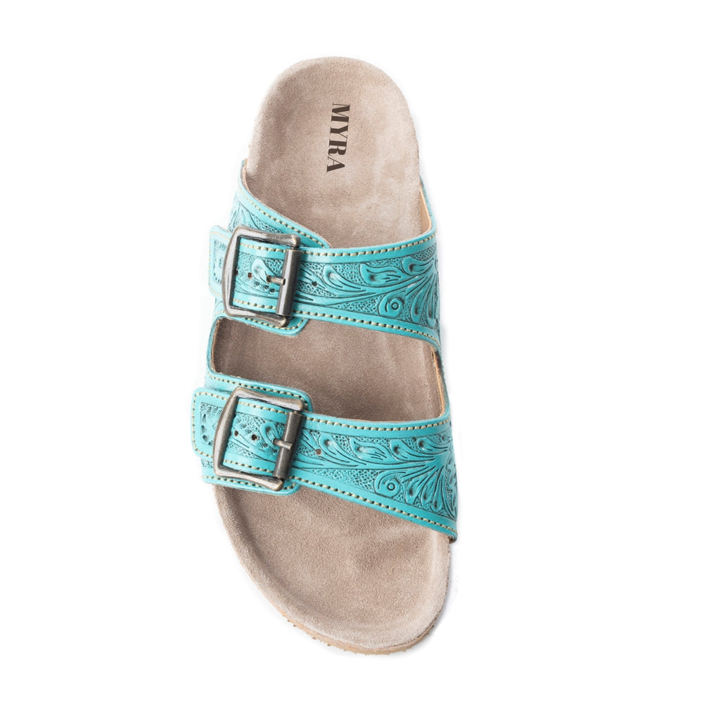 Wildlfower Wanderer Sandals In Turquoise- Myra USA- {{Product type}}