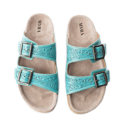 Wildlfower Wanderer Sandals In Turquoise- Myra USA- {{Product type}}