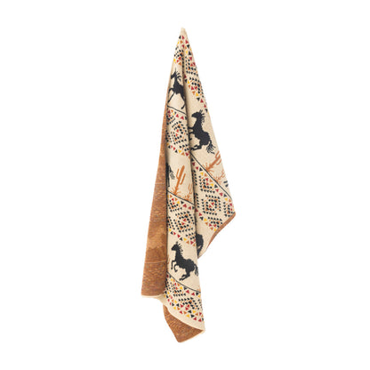 Stallion Spirit Knitted Cotton Kitchen Towel '' SET OF 2 '' in Sunset Gold - - KITCHEN TOWEL