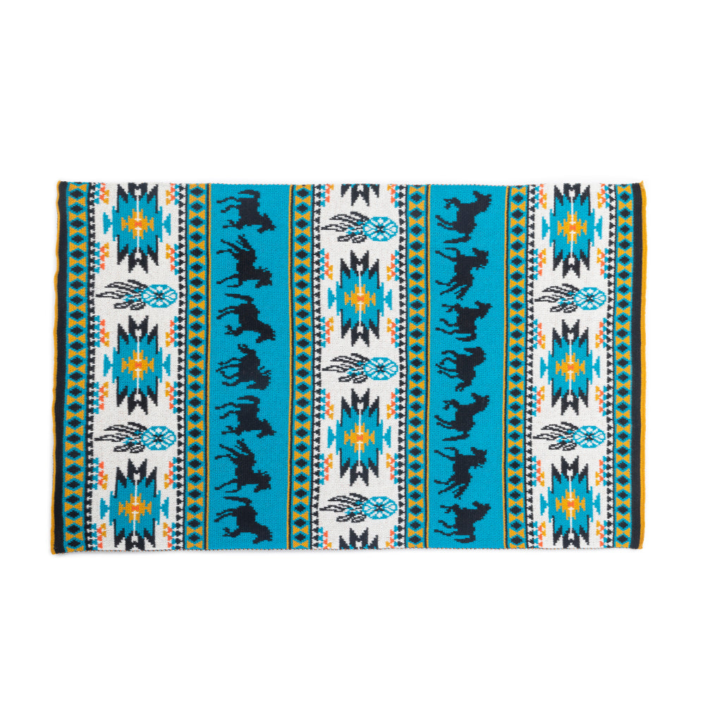 Dreamcatcher Knitted Cotton Kitchen Towel '' SET OF 2 '' in Prairie Blue - - KITCHEN TOWEL