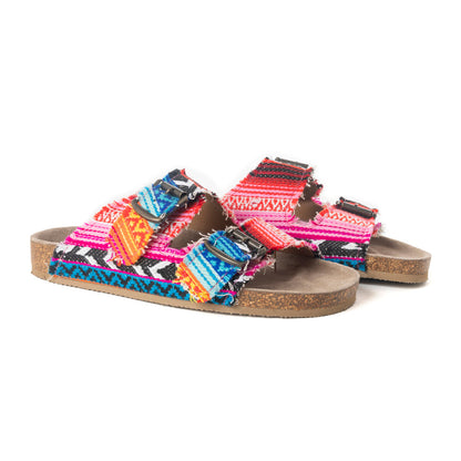 Ridge Denim Sandals in Multicolor- Myra USA- {{Product type}}