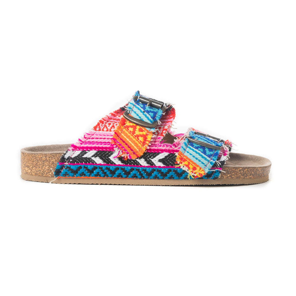 Ridge Denim Sandals in Multicolor- Myra USA- {{Product type}}