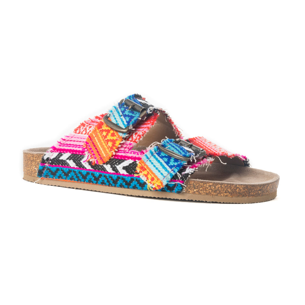 Ridge Denim Sandals in Multicolor- Myra USA- {{Product type}}