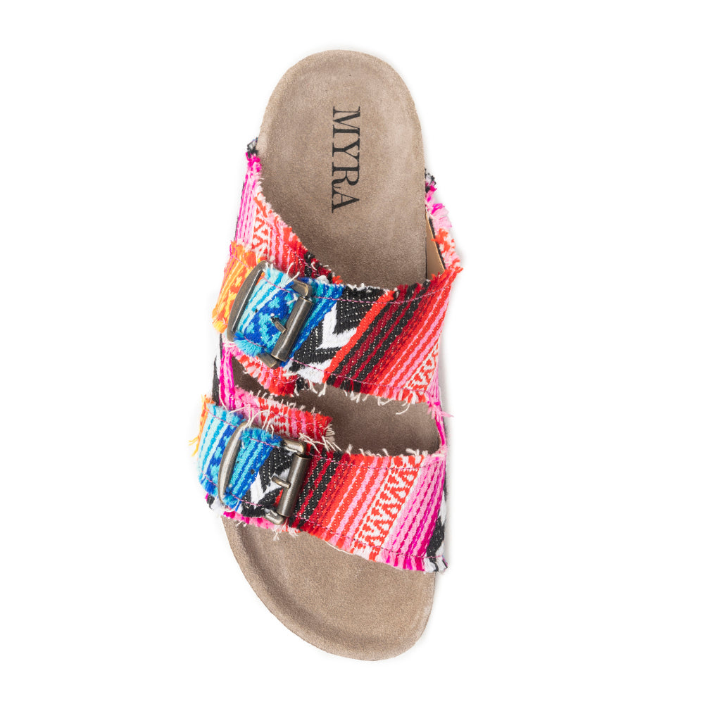 Ridge Denim Sandals in Multicolor- Myra USA- {{Product type}}
