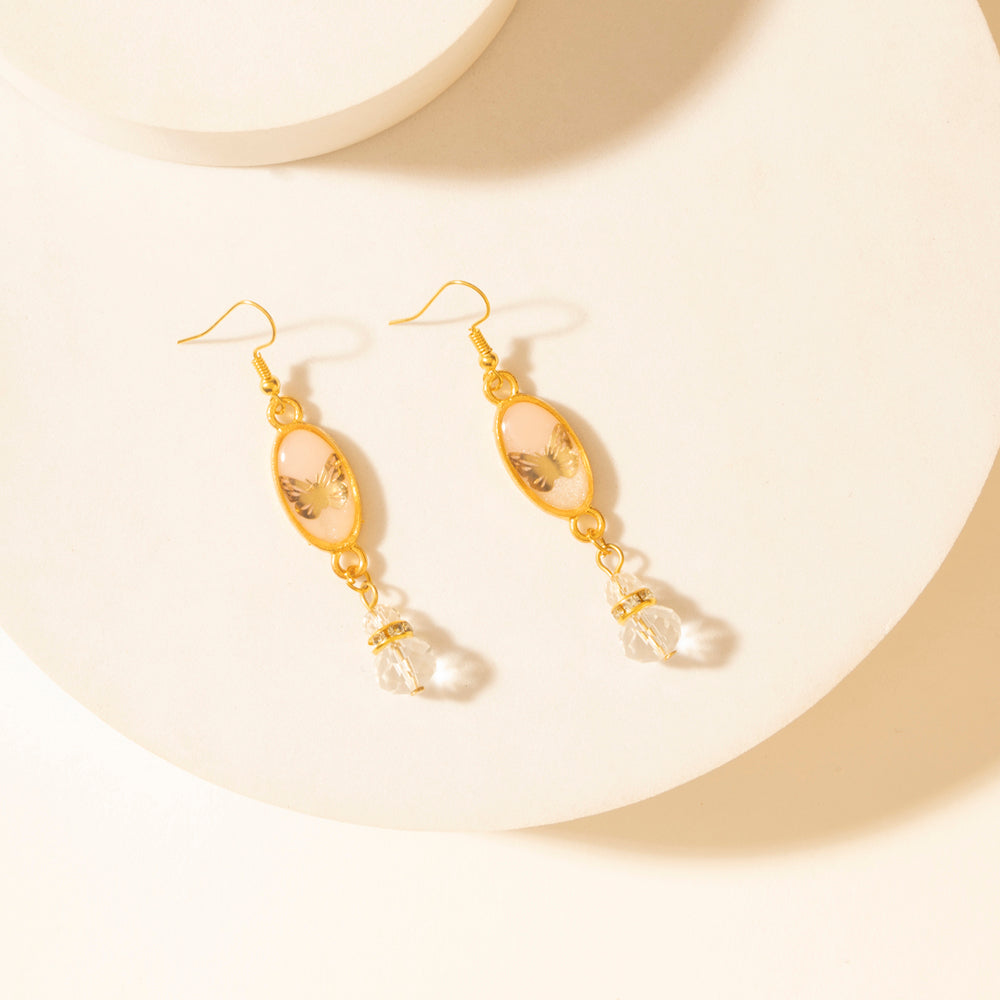 Myra Honey Crystal Dangle Earrings in Dawn Blush- Myra USA- {{Product type}}