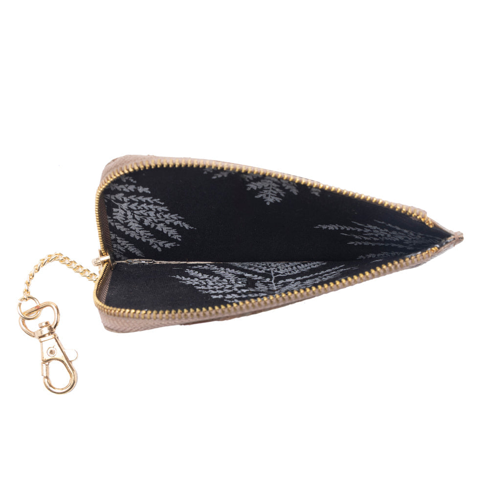 Myra Summer Grove Embossed Leather Credit Card Holder in Desert Taupe- Myra USA- {{Product type}}