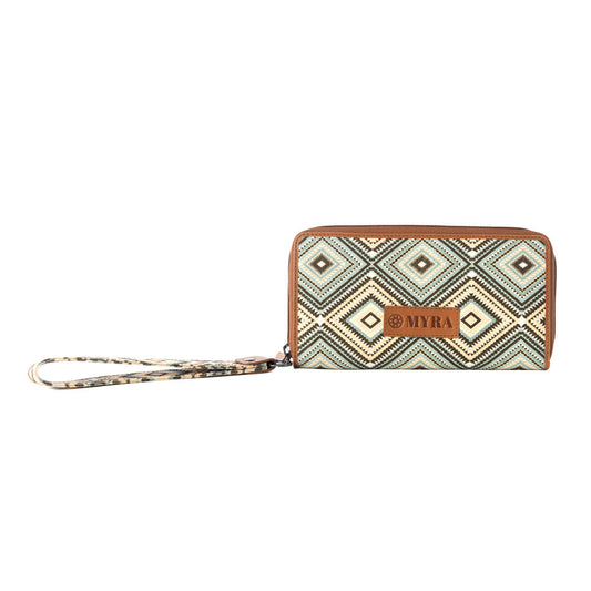 Myra Kilim Trail Western Wallet for Women in brown with leather detail and RFID protection - Brown - Women Wallets
