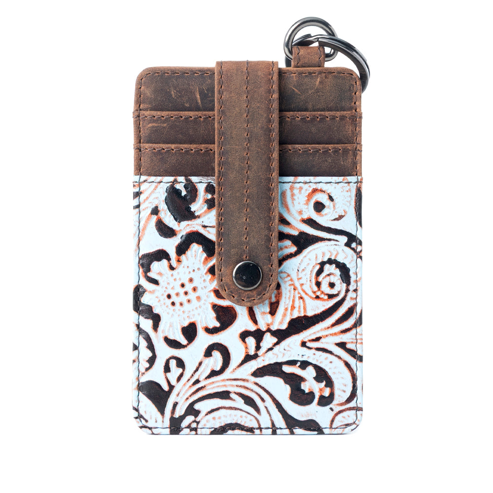 Myra Roper Embossed Card Holder for Women in blue with printed detail- Myra USA- {{Product type}}