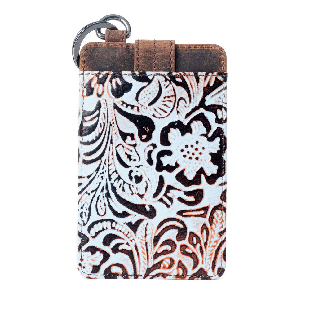 Myra Roper Embossed Card Holder for Women in blue with printed detail- Myra USA- {{Product type}}