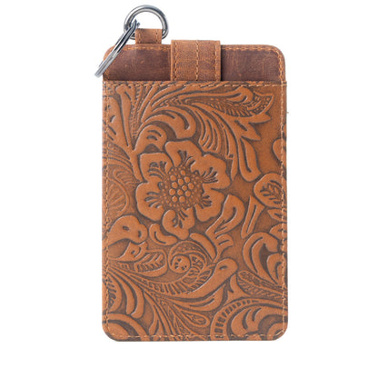 Myra Roper Card Holder for Women in brown with Embossed detail- Myra USA- {{Product type}}