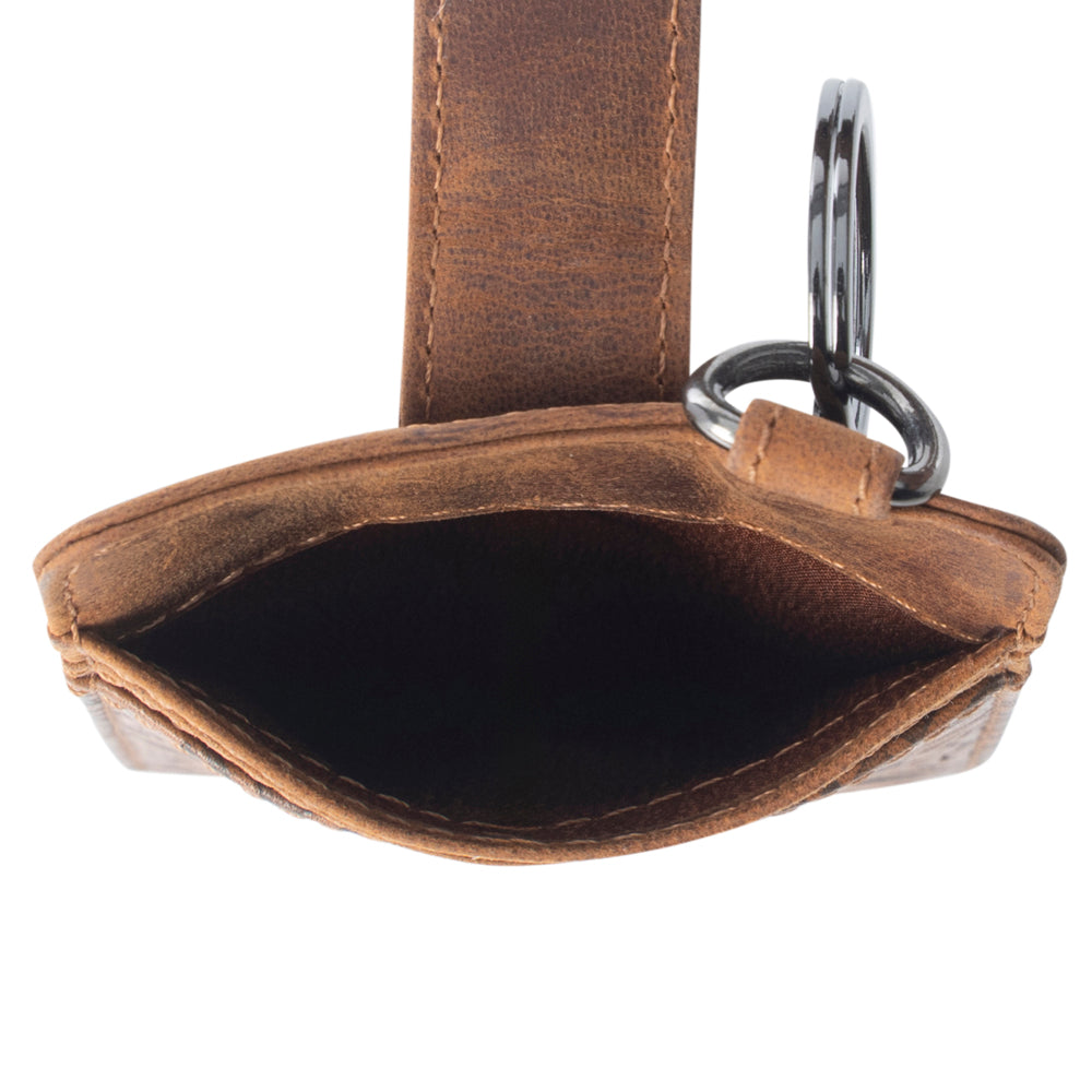 Myra Roper Card Holder for Women in brown with Embossed detail- Myra USA- {{Product type}}