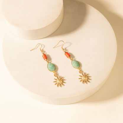 Myra Dawnflare Drop Earrings in Desert Turquoise- Myra USA- {{Product type}}