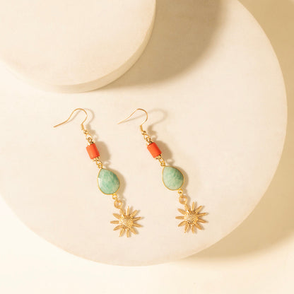 Myra Dawnflare Drop Earrings in Desert Turquoise- Myra USA- {{Product type}}