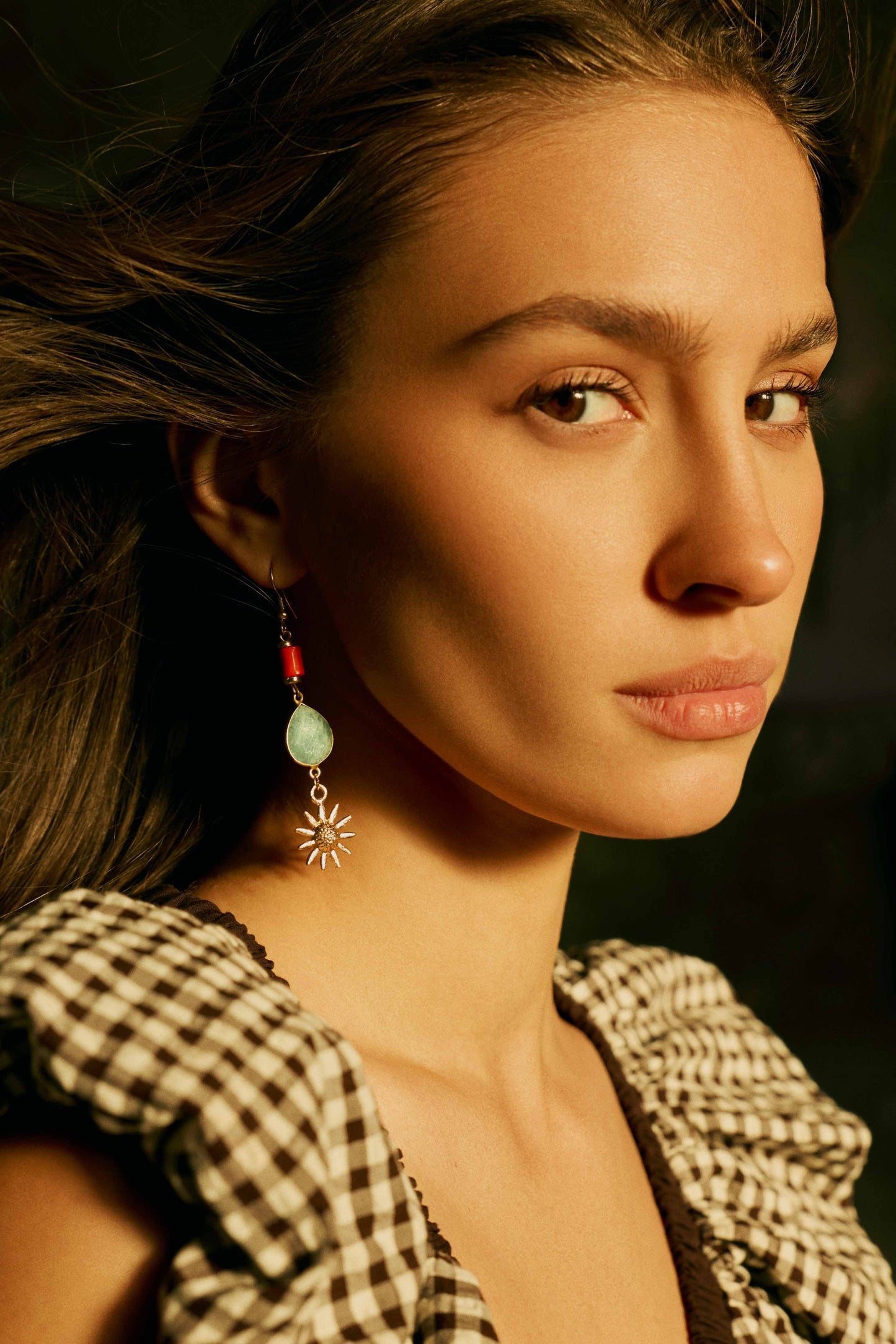 Myra Dawnflare Drop Earrings in Desert Turquoise- Myra USA- {{Product type}}