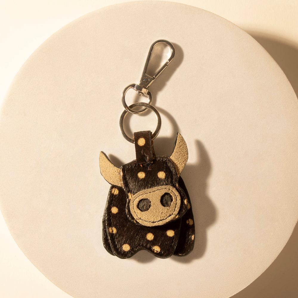 Myra Outpost Bull Keychain in Desert Hide Mix- Myra USA- {{Product type}}