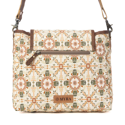 Myra Oakline Cotton & Leather Shoulder Bag in Oat Brown- Myra USA- {{Product type}}