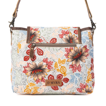 Myra Oakline Cotton & Leather Shoulder Bag in Powder Brown- Myra USA- {{Product type}}