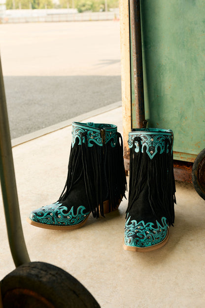 Myra Nashville Nights Boots for Women in Twilight, Handtooled Genuine Leather with Swarovski Stones- Myra USA- {{Product type}}