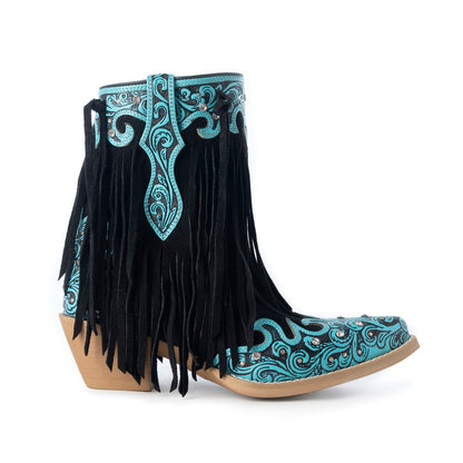 Myra Nashville Nights Boots for Women in Twilight, Handtooled Genuine Leather with Swarovski Stones- Myra USA- {{Product type}}