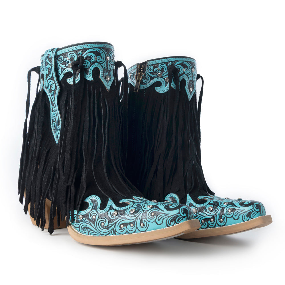 Myra Nashville Nights Boots for Women in Twilight, Handtooled Genuine Leather with Swarovski Stones- Myra USA- {{Product type}}
