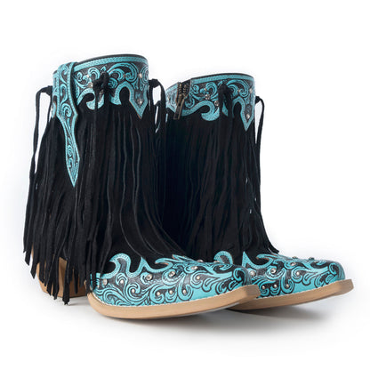 Myra Nashville Nights Boots for Women in Twilight, Handtooled Genuine Leather with Swarovski Stones- Myra USA- {{Product type}}