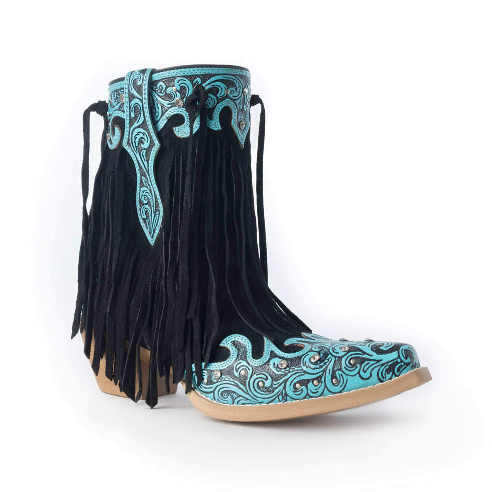 Myra Nashville Nights Boots for Women in Twilight, Handtooled Genuine Leather with Swarovski Stones- Myra USA- {{Product type}}