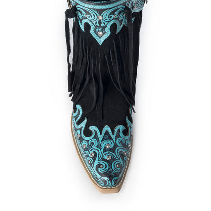 Myra Nashville Nights Boots for Women in Twilight, Handtooled Genuine Leather with Swarovski Stones- Myra USA- {{Product type}}