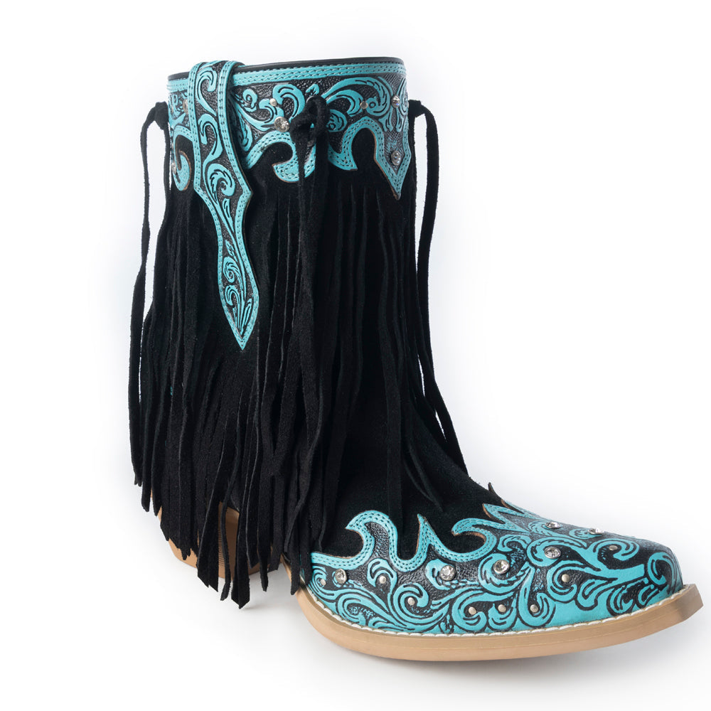 Myra Nashville Nights Boots for Women in Twilight, Handtooled Genuine Leather with Swarovski Stones- Myra USA- {{Product type}}