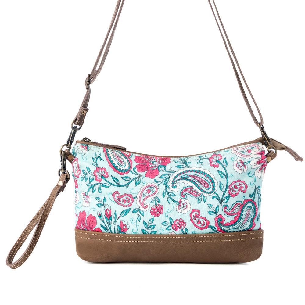 Myra Wild Posy Crossbody Bag for Women in agave with print detail- Myra USA- {{Product type}}