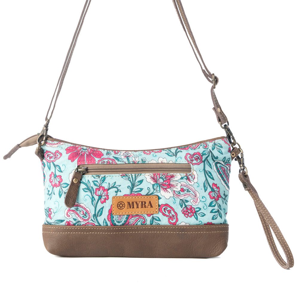 Myra Wild Posy Crossbody Bag for Women in agave with print detail- Myra USA- {{Product type}}