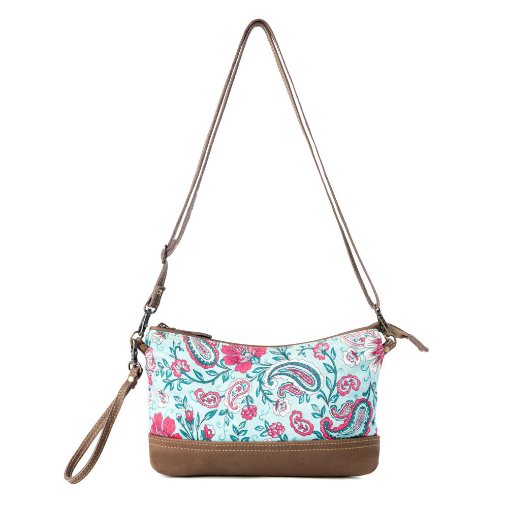 Myra Wild Posy Crossbody Bag for Women in agave with print detail- Myra USA- {{Product type}}
