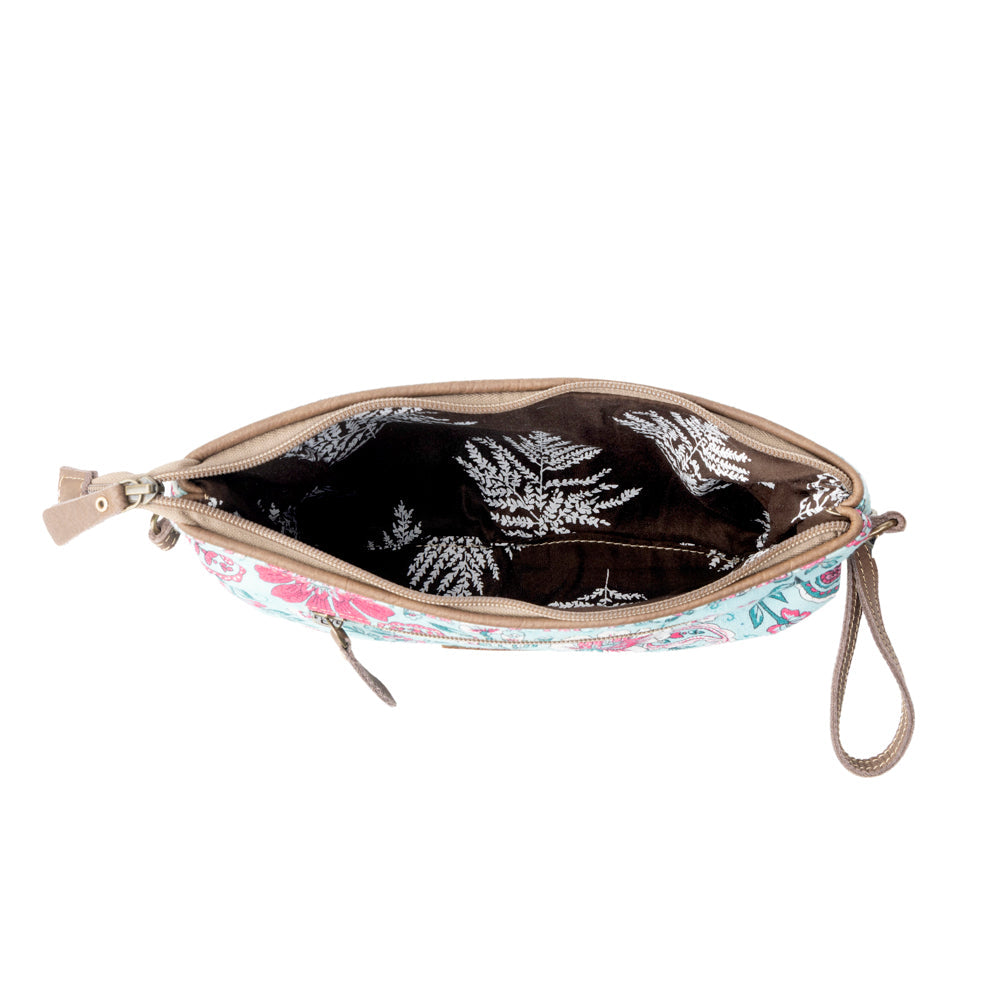 Myra Wild Posy Crossbody Bag for Women in agave with print detail- Myra USA- {{Product type}}