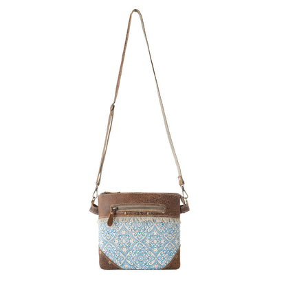 Myra Inkwild Vintage Crossbody Bag for Women in blue with fringe detail- Myra USA- {{Product type}}