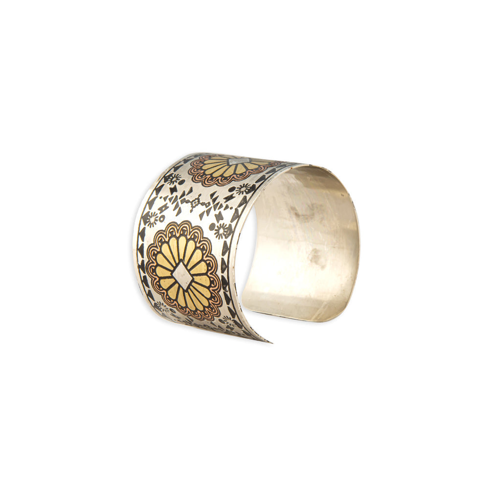 Mesa Sun Etched Metal Cuff Bracelet- Myra USA- {{Product type}}