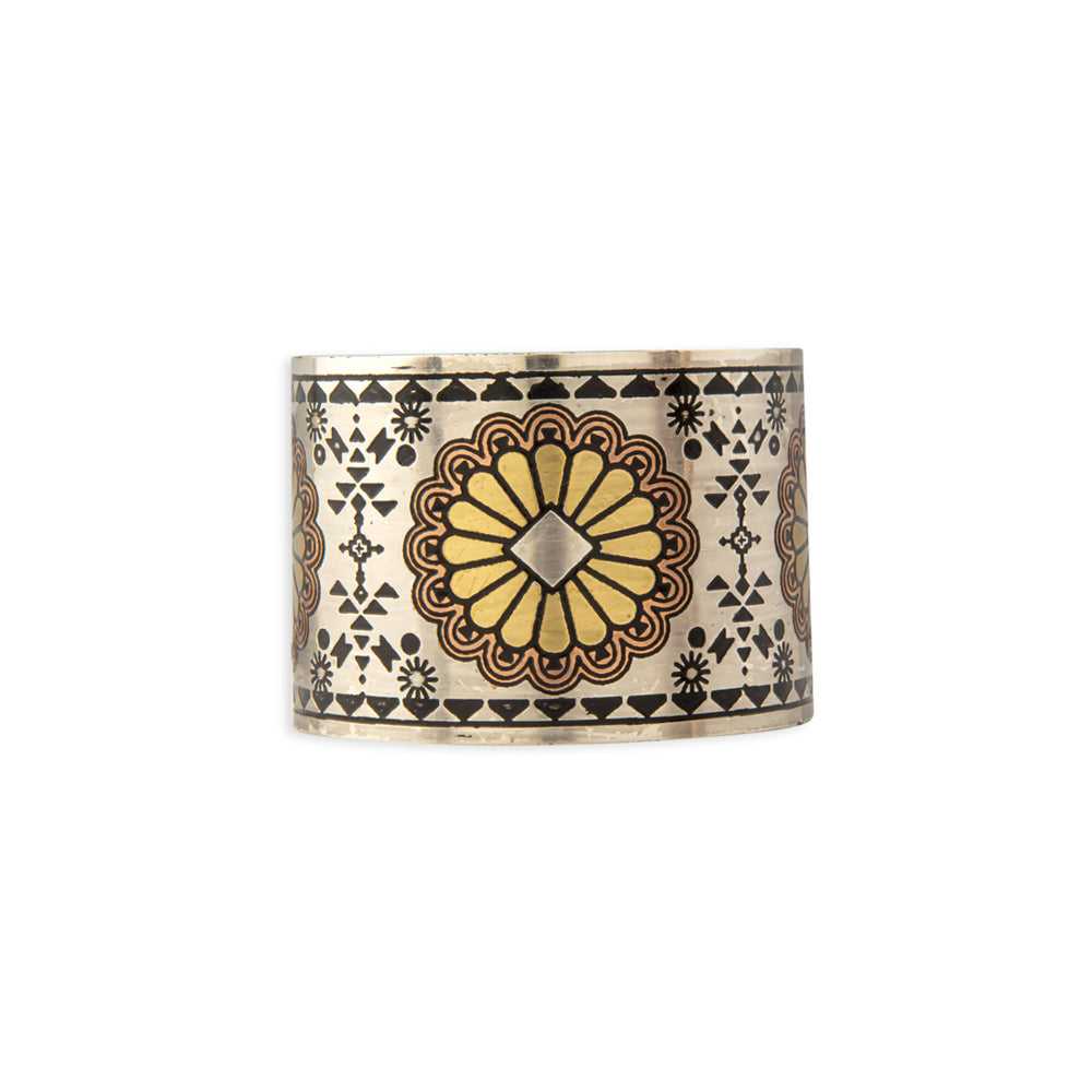 Mesa Sun Etched Metal Cuff Bracelet- Myra USA- {{Product type}}