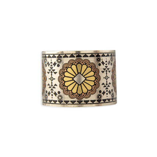Mesa Sun Etched Metal Cuff Bracelet - - JEWELRY