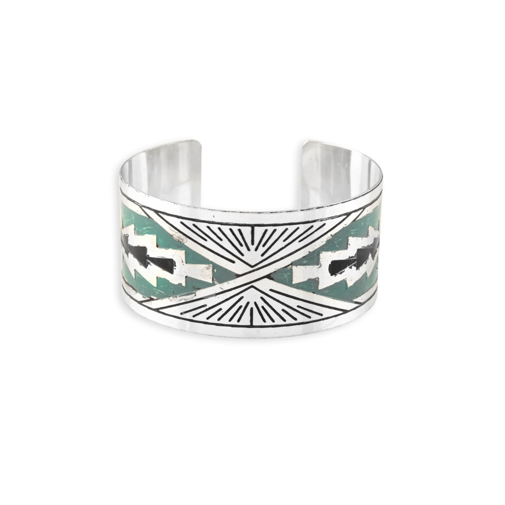 Day Rise Etched Metal Cuff Bracelet- Myra USA- {{Product type}}